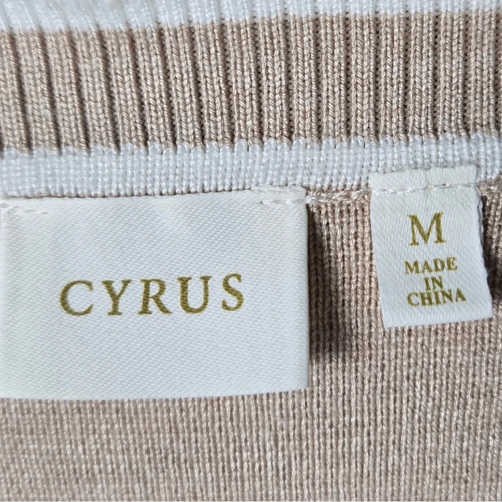 Cyrus Women's Beige Cardigan with White Trim💕 - Picture 3 of 5